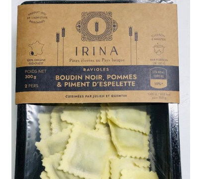 Raviole Boudin Noir, Pomme Golden, Piment d'Espelette
