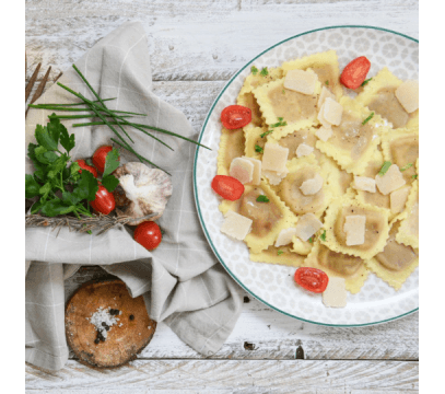 Raviole Végétale Piperade au Piment d'Espelette
